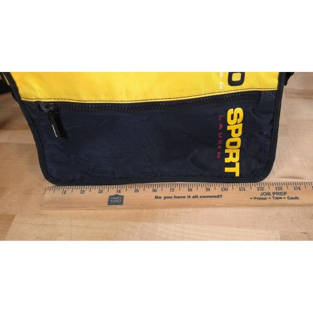 Polo Sport Ralph Lauren Blue Yellow Colorblock Messenger Bag Crossbody 12 Inch